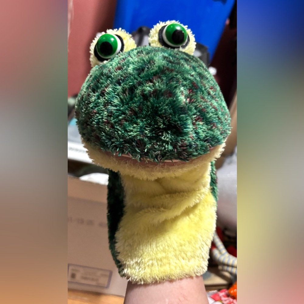 Aurora Green and Yellow Frog Hand Puppet/Golf Club Head Cover